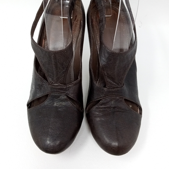 Armand Basi Brown Leather Cut Out Heels, Women's Size EU 37 / US 7 - Picture 6 of 13
